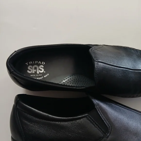 SAS Black Leather Comfort Loafers Women. - Picture 7 of 16